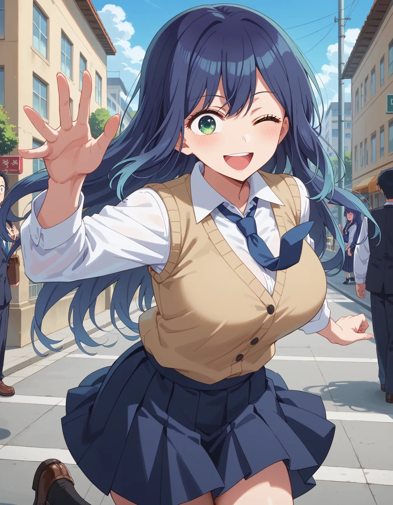 【「学制服」AIエロ画像（イラスト・アニメ・二次元風）4855枚まとめ！(12ページ目)のエロ画像12枚目