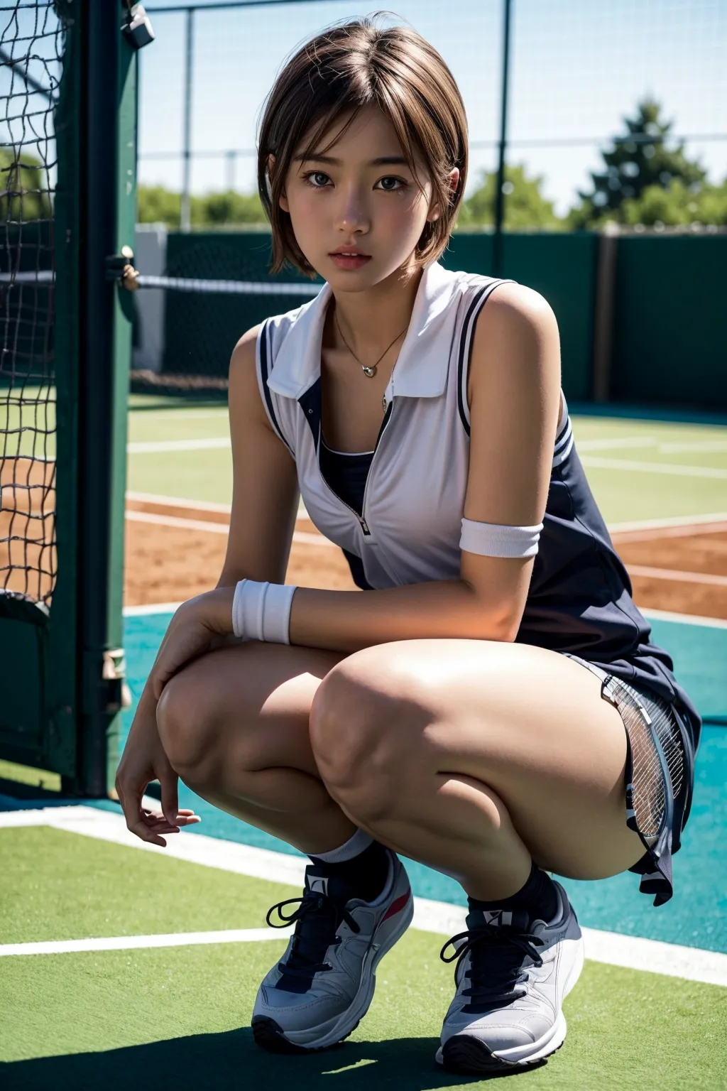 【「貧乳×テニス」AIエロ画像（リアル・実写・フォト風）63枚まとめ！のエロ画像4枚目