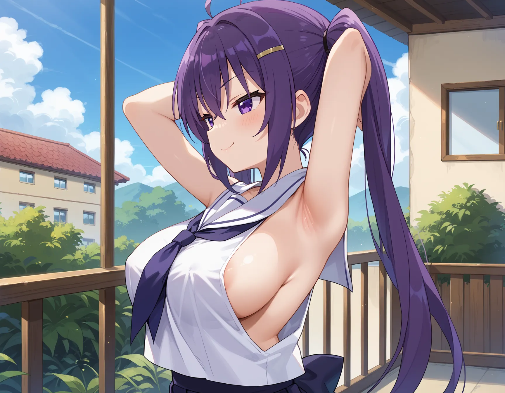 【「腋・脇×下着（ブラジャー・パンティ）」AIエロ画像（イラスト・アニメ・二次元風）1248枚まとめ！(3ページ目)のエロ画像6枚目