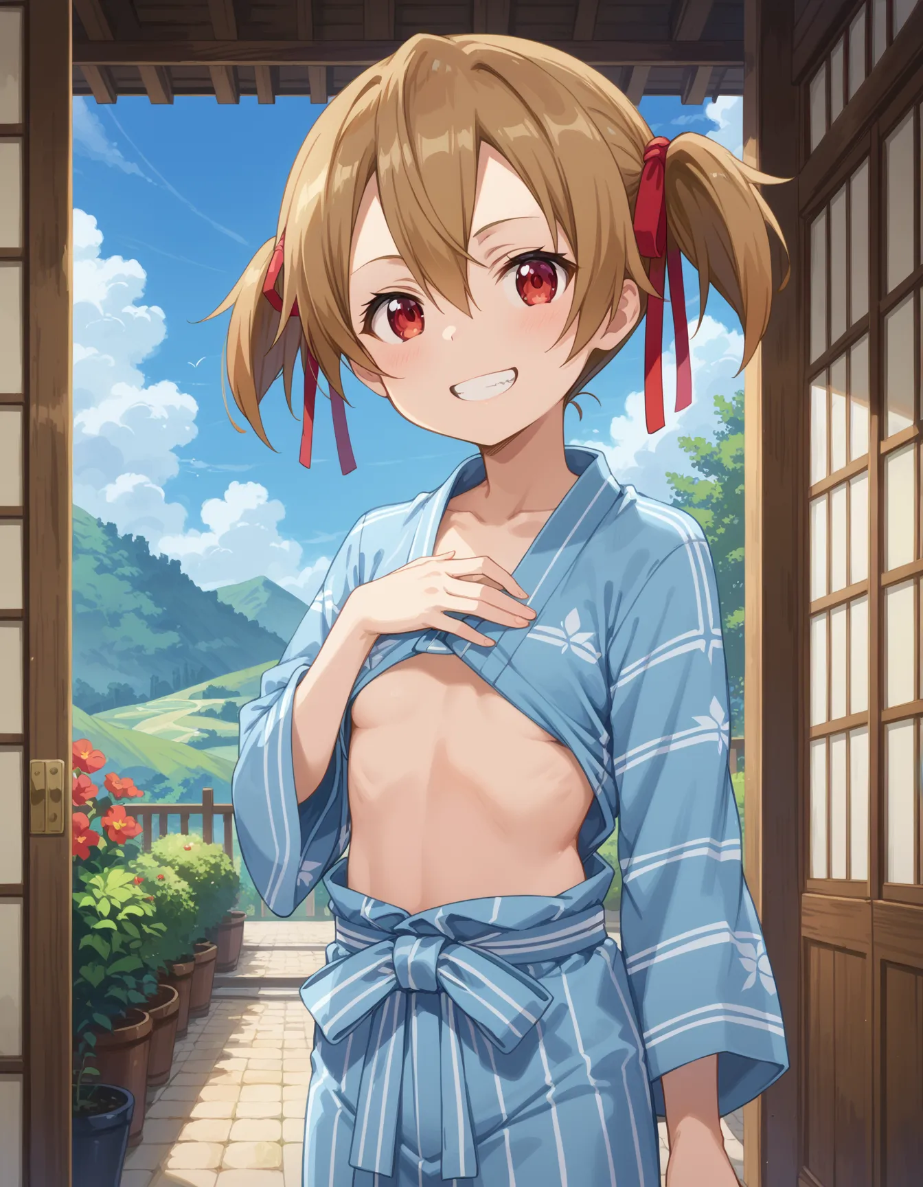 【「貧乳」AIエロ画像（イラスト・アニメ・二次元風）8390枚まとめ！(16ページ目)のエロ画像25枚目