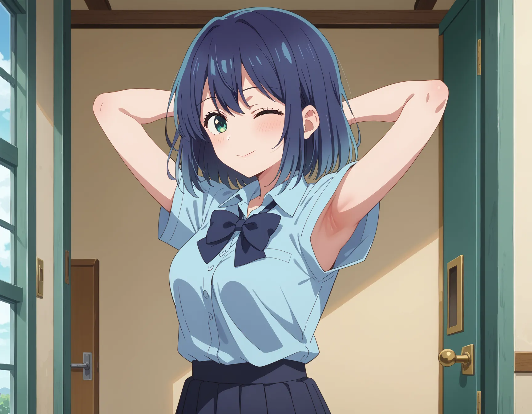 【「学制服」AIエロ画像（イラスト・アニメ・二次元風）4855枚まとめ！(9ページ目)のエロ画像12枚目