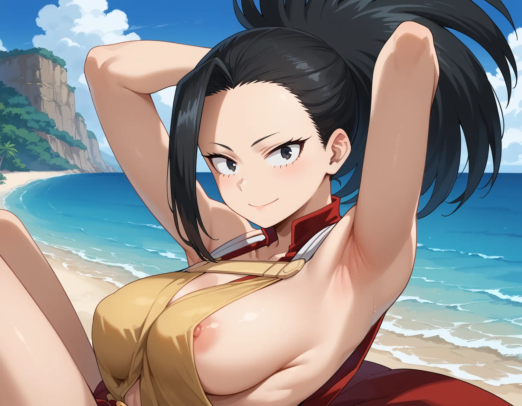 【「腋・脇×下着（ブラジャー・パンティ）」AIエロ画像（イラスト・アニメ・二次元風）1248枚まとめ！(2ページ目)のエロ画像21枚目