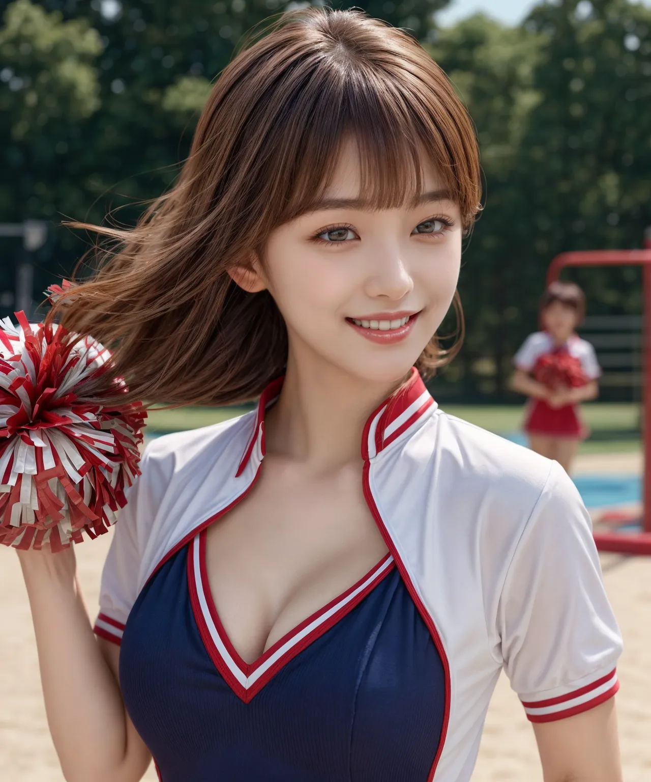 【「貧乳×チアリーダー」AIエロ画像（リアル・実写・フォト風）410枚まとめ！のエロ画像14枚目