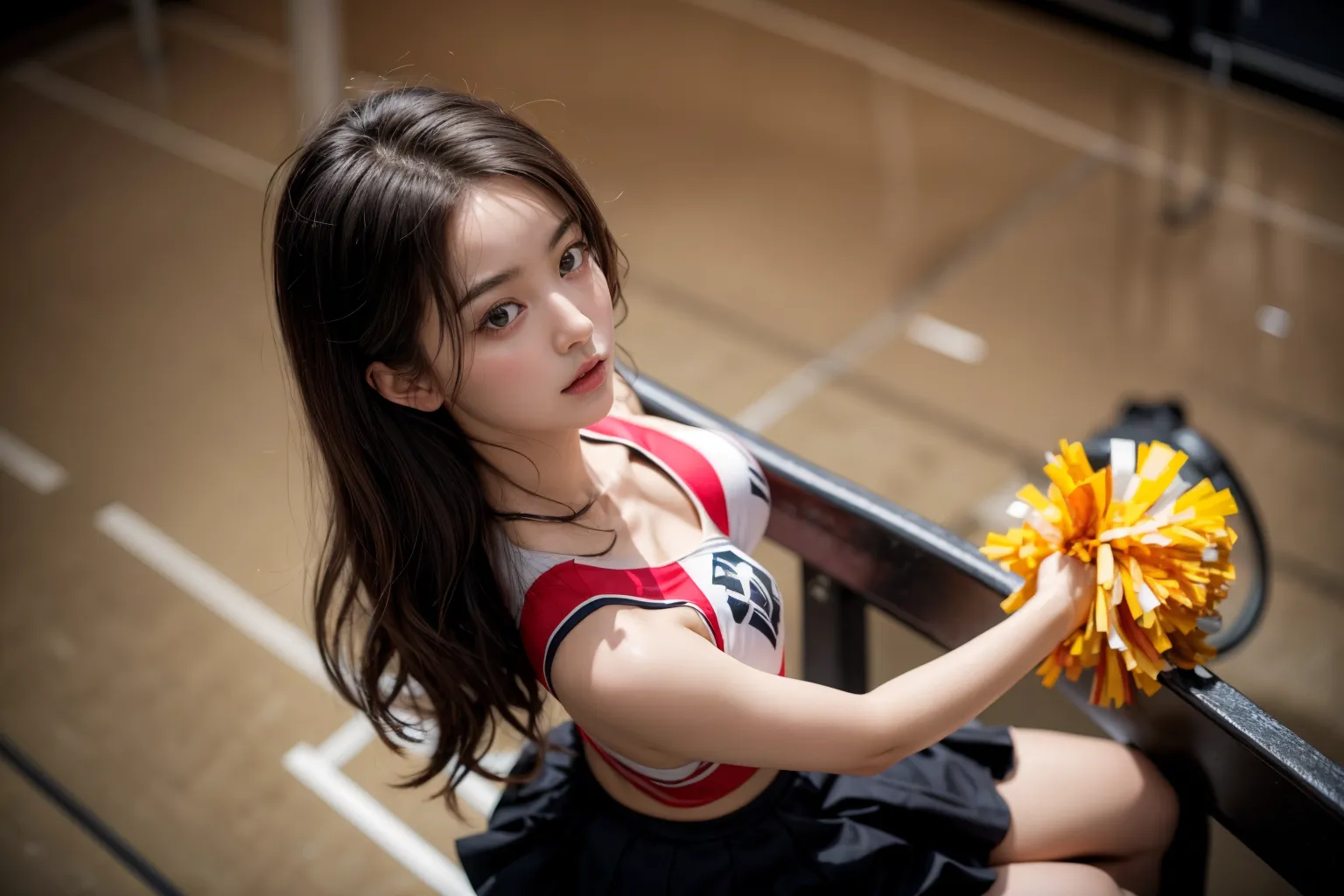 【「貧乳×チアリーダー」AIエロ画像（リアル・実写・フォト風）410枚まとめ！のエロ画像13枚目